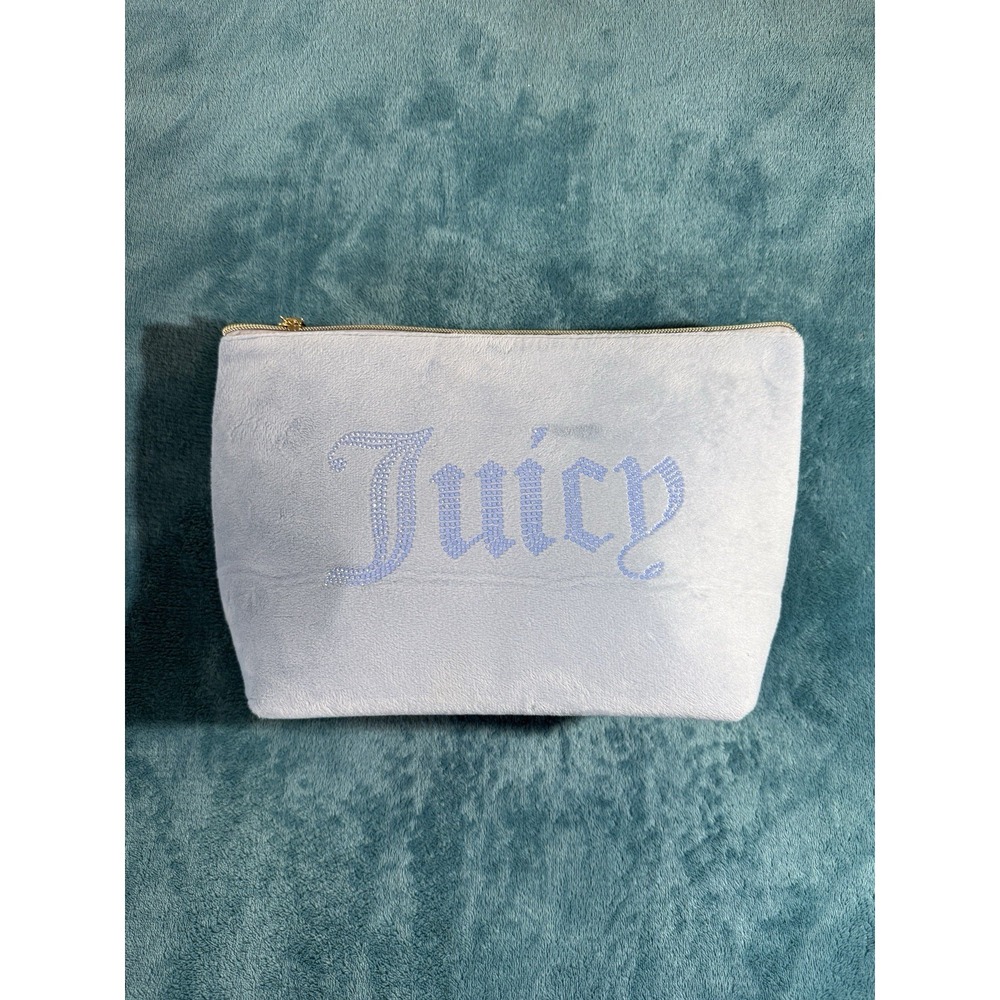 juicy couture Blue Velour travel cosmetic bag
